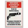 Cette Maison Est Protegee Par Le Bon Dieu Shotgun Tin Sign Vintage Durable Metal Plaque Wall Decor Home Office Bar Man Cave W