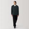 MUJI Men's Washable Milan Rib Knit Shirt Cardigan, Dark Gray, Size L, AA0RPA4A