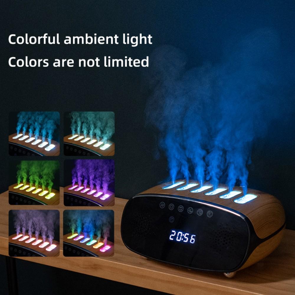 Bluetooth Audio Aroma Essential Oil Diffuser Dynamic Music Spray Air Humidifier Smart Digital Clock Colorful Lighting Humidifier