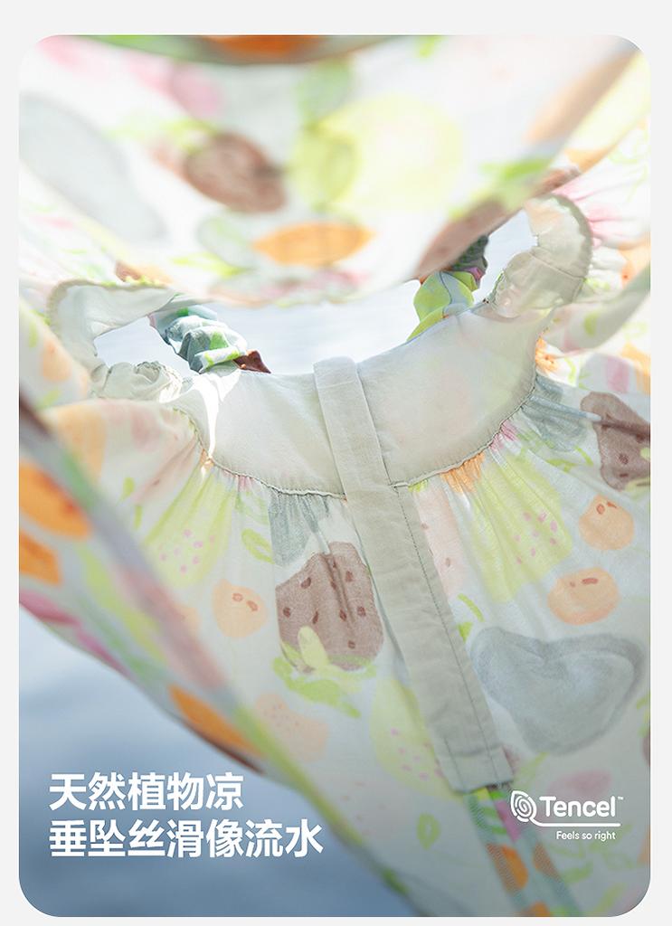 Mini Balabala Girls' Skirt Soft, Skin Friendly, Breathable, Comfortable, Linen Cotton Cool Feel Dress
