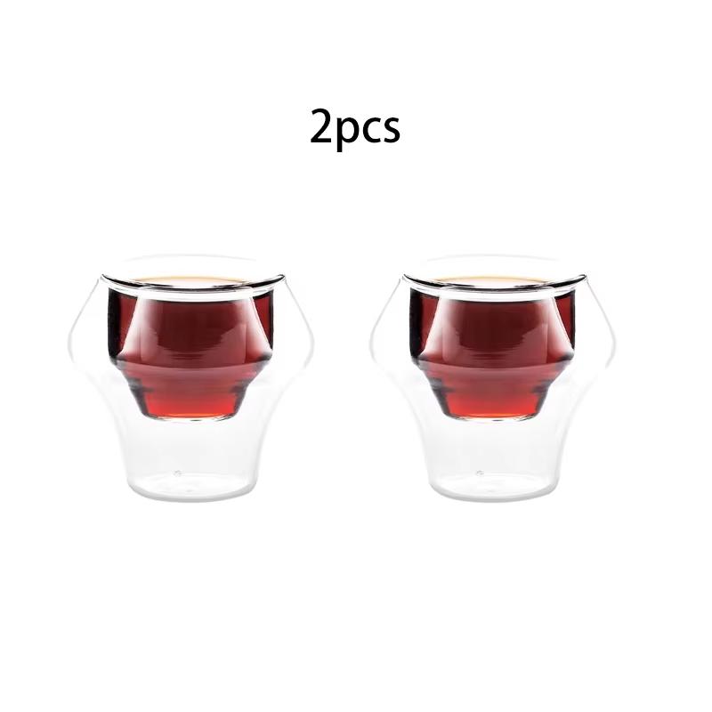 MHW-3BOMBER Doppelwandige Gläser Verbrühschutz Wiederverwendbare Teetasse Klares Espresso-Shotglas Weinglas Bar Küche Kaffeezubehör