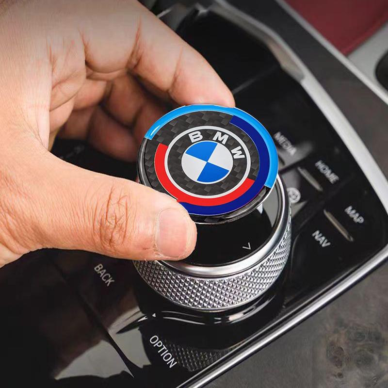 BMW Emblemi M Power per Auto Copri Pulsante Multimedia Manopola Trim Adesivi per BMW M G20 G30 F10 F40 F44 F34 F30 G01 G02 G05 G06 G07 F25