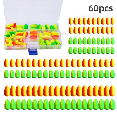 Galleggianti da pesca 60 PZ Galleggianti Pompano per montature da pesca Galleggianti Pesca a mosca Galleggianti Colore brillante con
