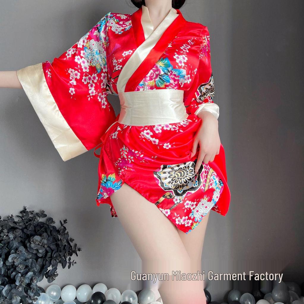 Three Lives Japanese Kimono Lingerie: Seductive & Playful Role Play Set 1006