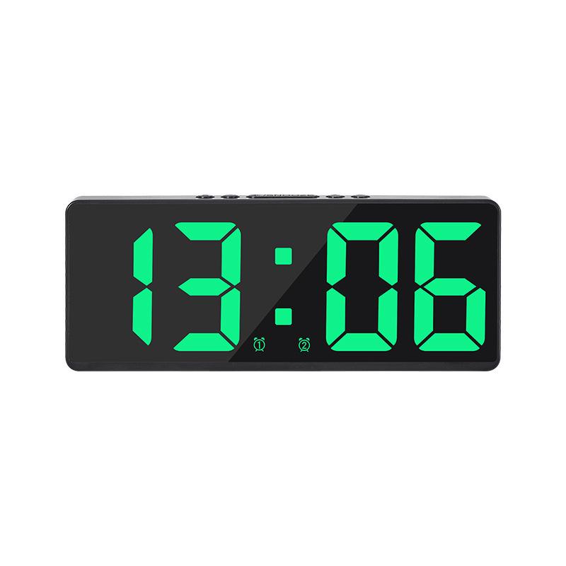 Minimalist Dual Alarm LED Clock - Large Screen Digital Bedroom Bedside Korean Style (6628)