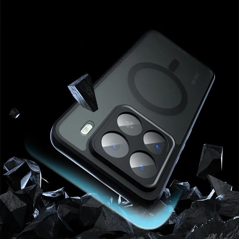 Case for Xiaomi 15, for MagSafe, ERBORD Matt Case, Black + Screen Glass