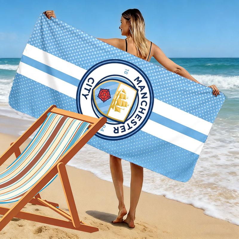 Manchester City F Print Beach Towel, Large Soft Quick Dry Towel for Beach Camping Swimming