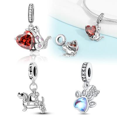 Charms Plata Mischievous Cat Pendant Copper Plated For Charms Copper Plated Original Bracelet For Jewelry Making