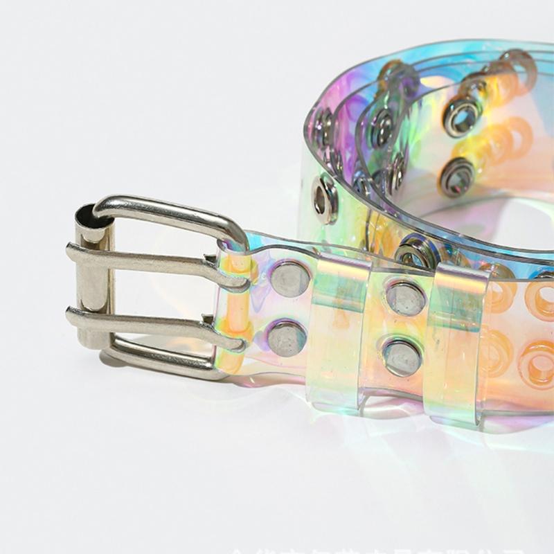 Eye Catching Waist Belt with Double Pin Buckle for Adult Clear Waist Belts for Women Coat Dress Adjustable Length