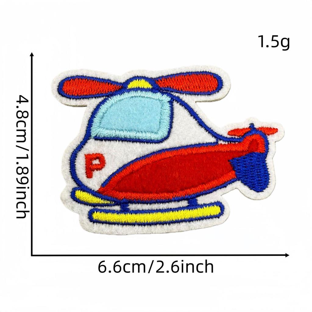 Creative Cartoon Car & Airplane Truck Embroidered Patch for Kids' Clothing Repair