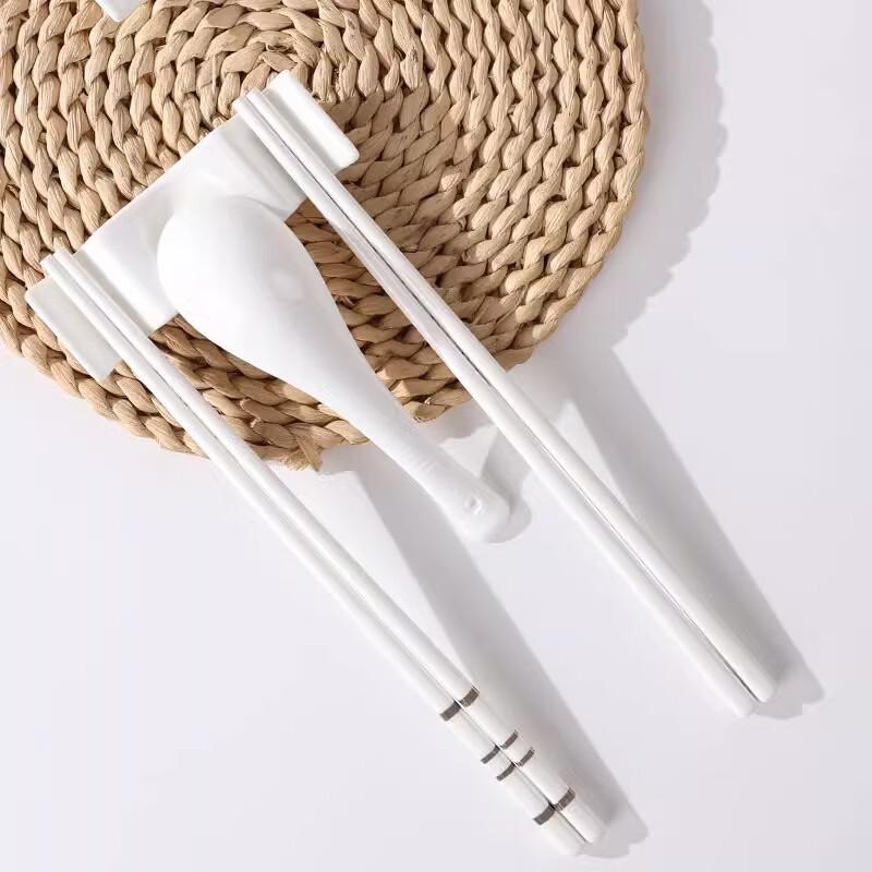 ZISHI Bone China Rectangular 3-Way Chopstick Rest (Set of 4)