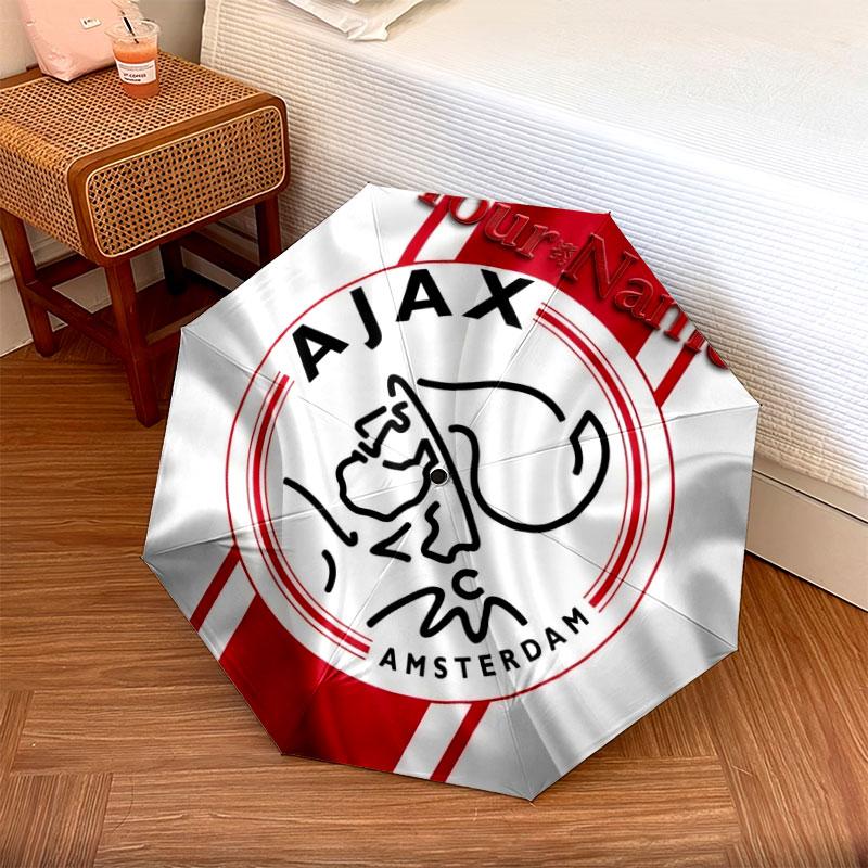 1 PC Automatic Folding Umbrella - AFC Ajax Custom Name Pattern, Portable & Foldable Design with 8 Ribs, Christmas Birthday Gifts