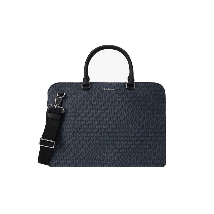 

Michael Kors MK Cooper Monogram Commuter Faux Leather Shoulder Tote Bag Large Men bags Navy-Blue 37U2LGFA7B-502 Basic Set (Bag+Dust Bag)