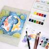 Feines Aquarell - Sennelier - Kleines Aquarell - 12 halbe Näpfchen - Hergestellt in Frankreich - Gemischt