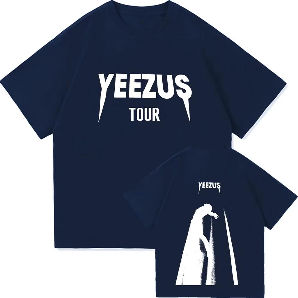 Hot Selling Unisex Loose Vintage Hip Hop Streetwear TShirt 2026 Kanye West Ye Album Pattern DoubleSided Print Casual Tshirt