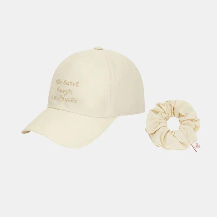 7M27429 Women's More Woven Ball Cap (+Scrunchie)_LEMON