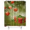 TU Christmas Shower Curtain Festive Holiday Waterproof Fabric Decor Merry Xmas Bathroom Set