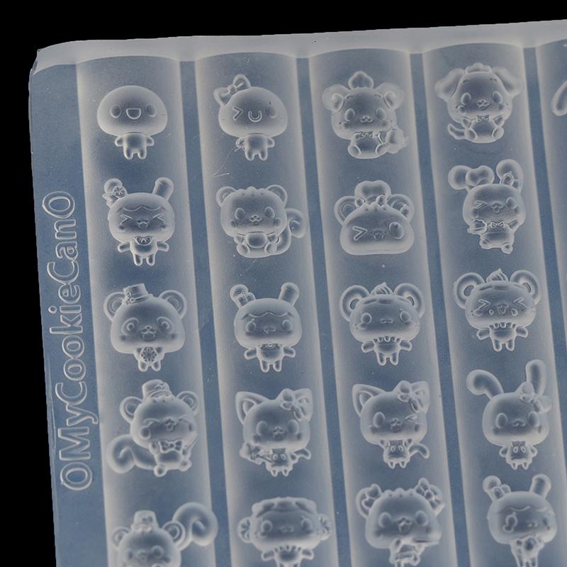 3D Relief Silicone Nail Art Molds Cartoon Animal Rabbit Cat Dog Design Diy Nail Art Decorations Transparent Manicure Template