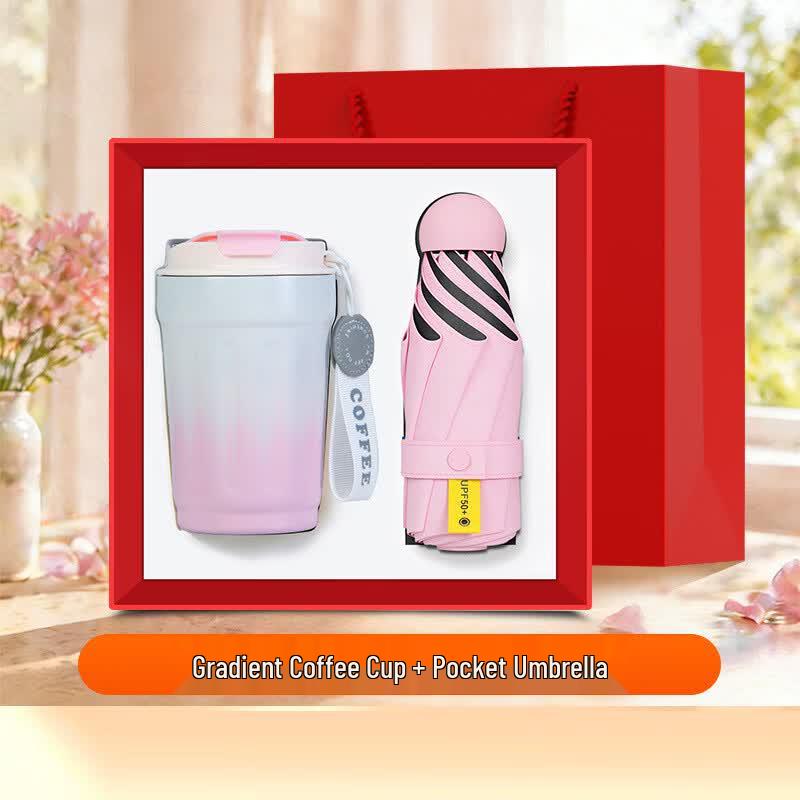 Morandi Gradient Coffee Cup & Umbrella Business Gift Set