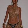 Punk Body Chain Bra Halter Chest Chain Raves Party Costumes Body Jewelry Accessories for Women Girls Clubwear