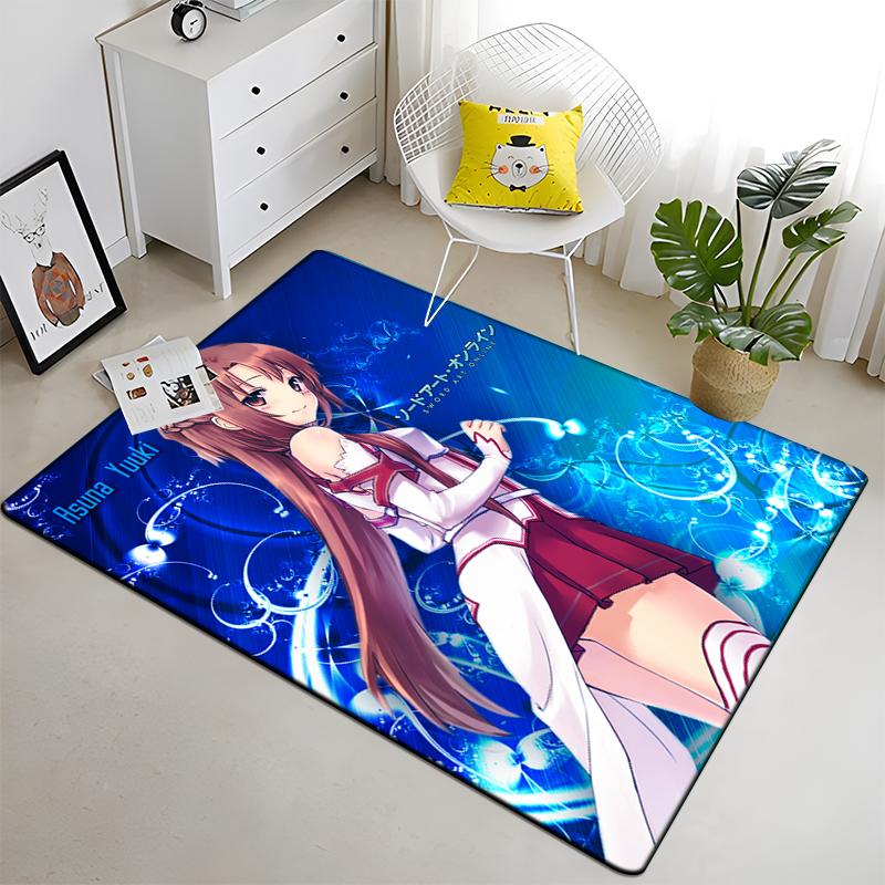 Hot Anime SAO Sword Art Online Modern House Living Room Floor Matte Bedroom Carpet Art Poster Mat Pattern Decorative Square Rug