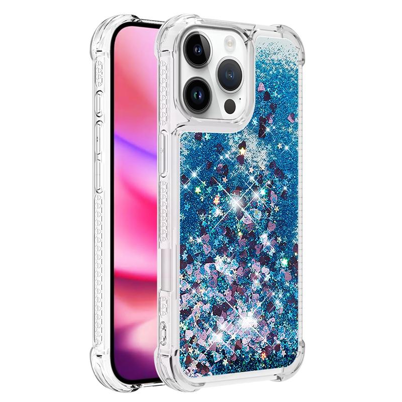 I Phone 16 Pro Max Case On For Funda iPhone 16 Pro MAX Cover Glitter Dynamic Liquid Case For Apple16 Plus 16ProMax Cases Etui