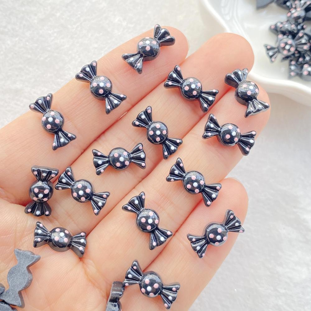 30Pcs Cute Mini Cartoon Candy Series Flat Back Rhinestone Bead Scrapbook DIY Manicures Appliques Accessories Crafts