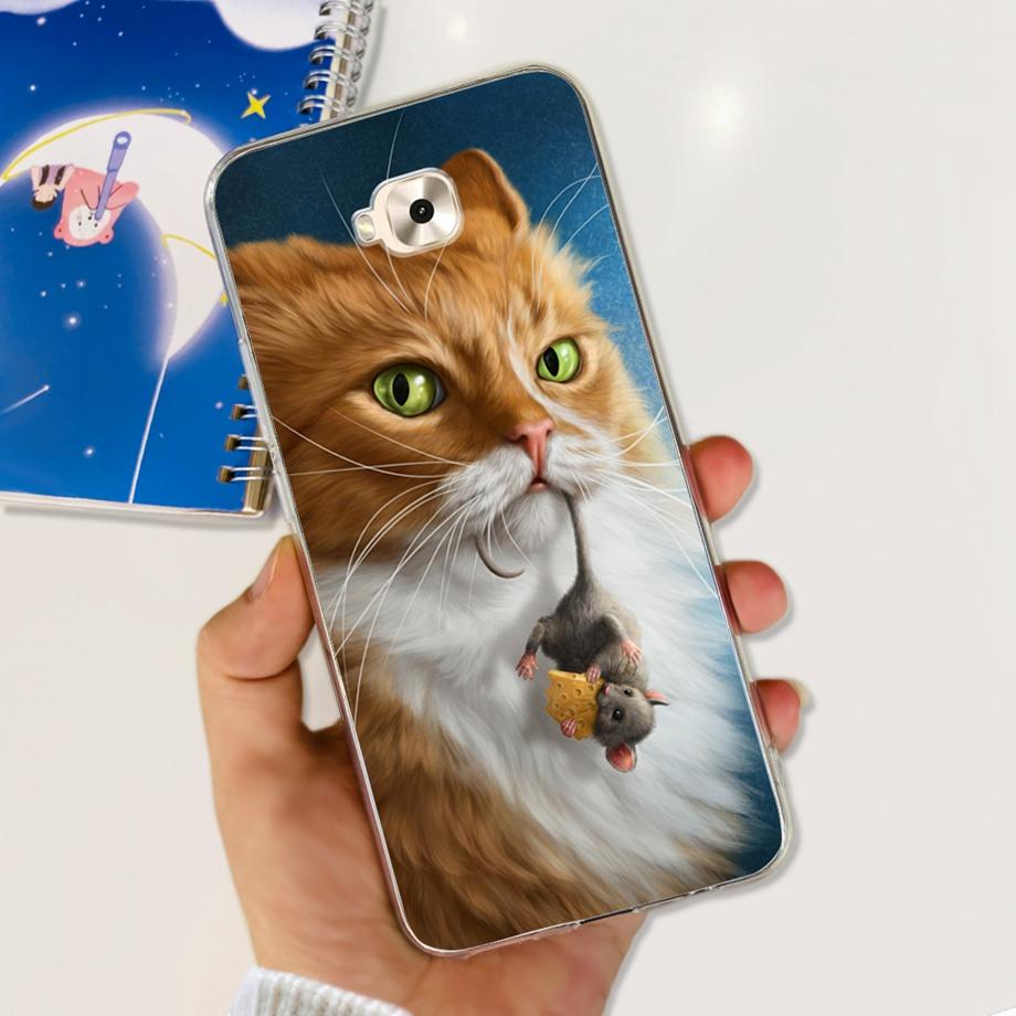 

Soft TPU Slim Capa For ASUS ZENFONE ZOOM S ZE553KL Case ASUS ZENFONE 4 SELFIE ZD553KL Back Cover Transparent Cow Print Lion Etui ZE553KL