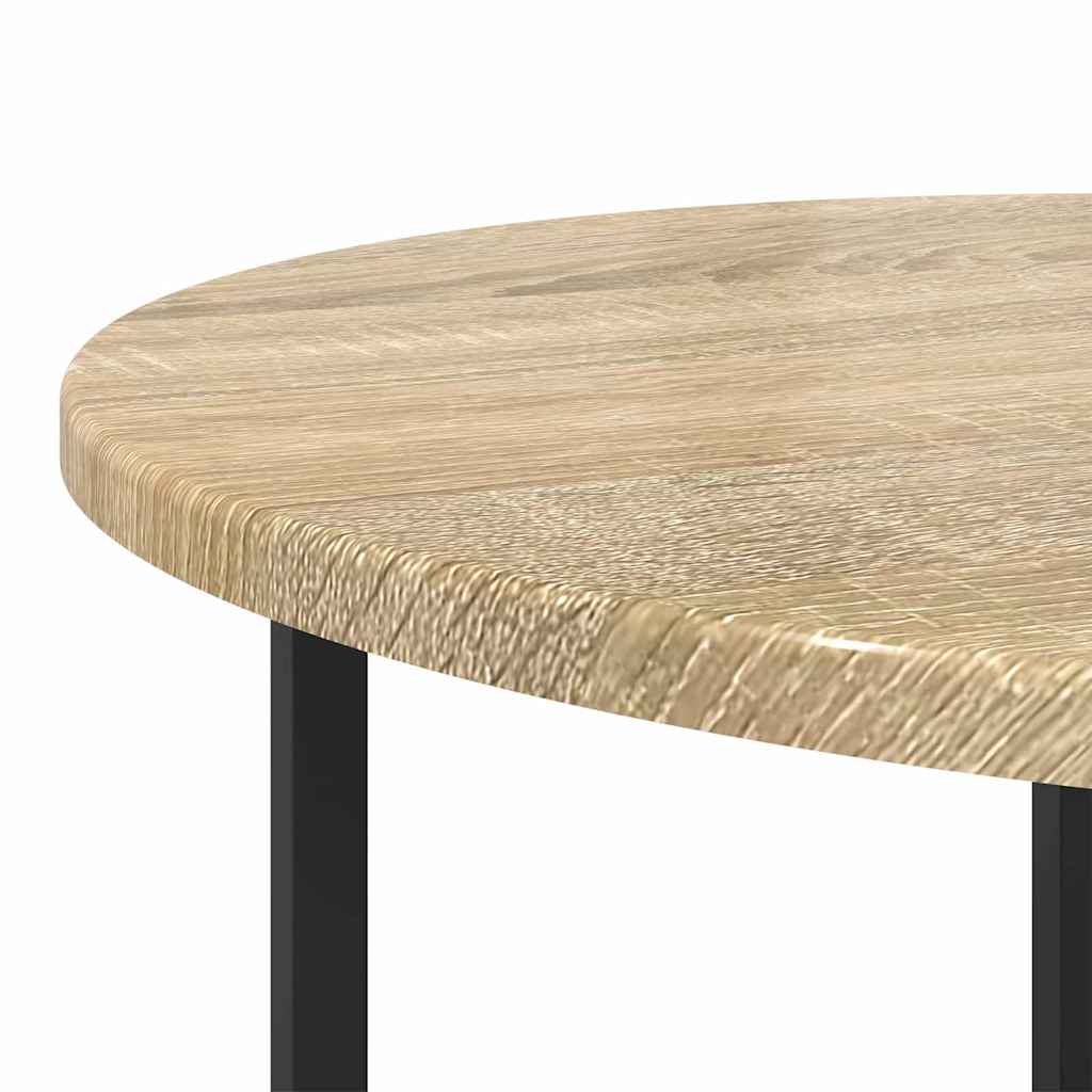 Side Table Set 2 Pcs Sonoma Oak and Black