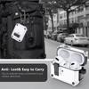 AirPods 3 Case, Shockproof Armor Shell for Third Generation Apple Wireless Bluetooth Earphones, Anti-Loss Smart Opening Clasp with Hook, Black