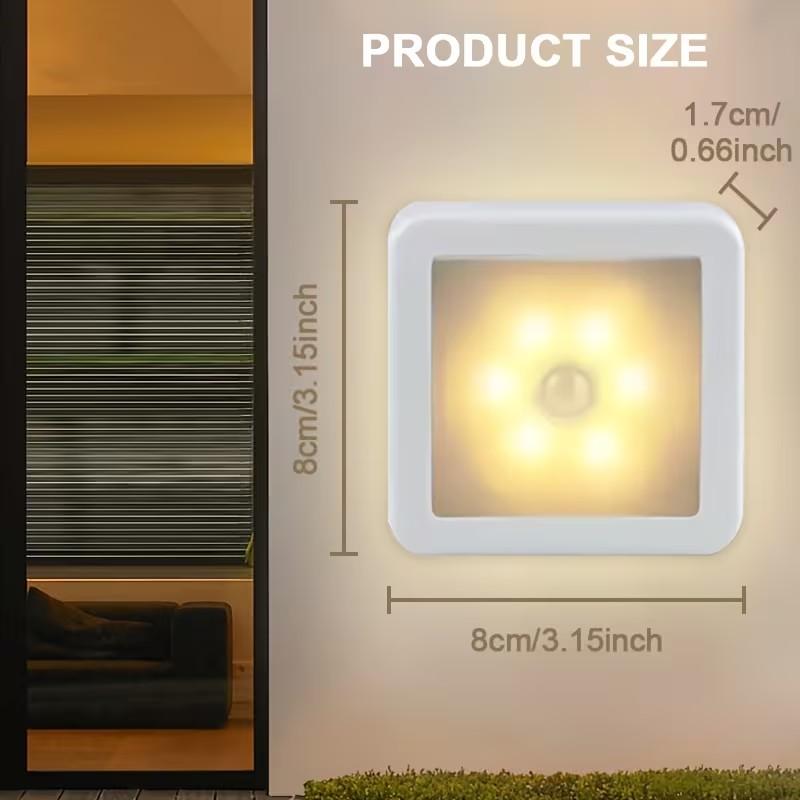 Human Motion Sensor LED Night Light Ideal for Staircases, Car Interiors, Cabinets, Bedside Tables, Hallways, and Kitchens