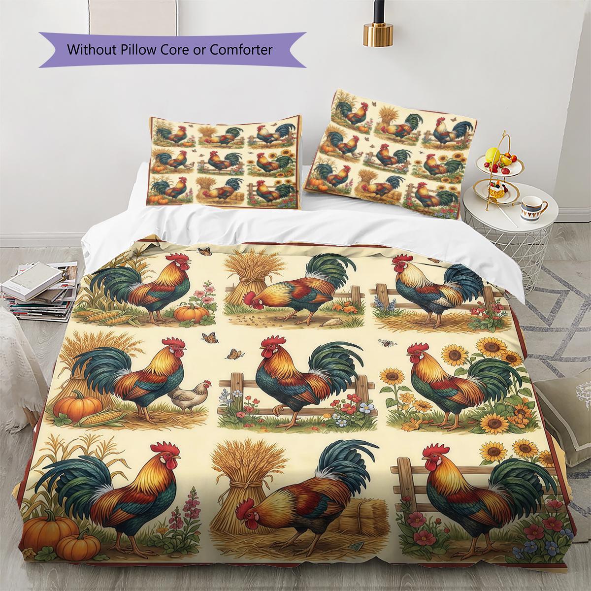 

Retro Oil Painting Animals Pattern Bedding,Quilt Set Quilt Cover Pillowcase Home Birthday Gift (1 * duvet cover + 2 * pillowcase, without core) 135x200cm