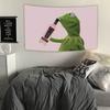 VIKAMA Lustiger Frosch Getränkehahn Wandteppich Universitätswohnheim Dekoration Schlafzimmer und Wohnzimmer Wanddekoration