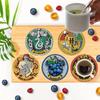 8pcsets Diamond Painting Coasters Kits with Holder Fruits and Totems Diamond Coasters Art Kits for Adults Home Decor