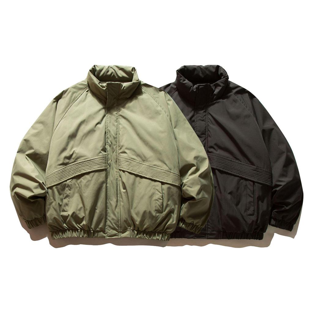 QIYOU 2025 Winter Japanese Retro Solid Stand Collar Thick Warm Down Puffer Jacket