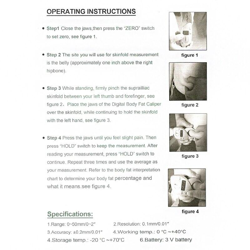 Calibro per grasso corporeo digitale LCD Analizzatore di pieghe cutanee Misurazione del tester Calibri Muscoli Mantieni dimagrante