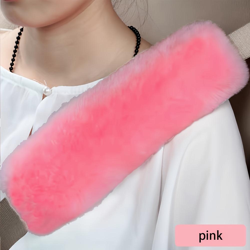 2pcs Soft Plush Car Interior Seat Belt Cover, Anti-leakage Cross Bag Strap Shoulder Protector for Winter