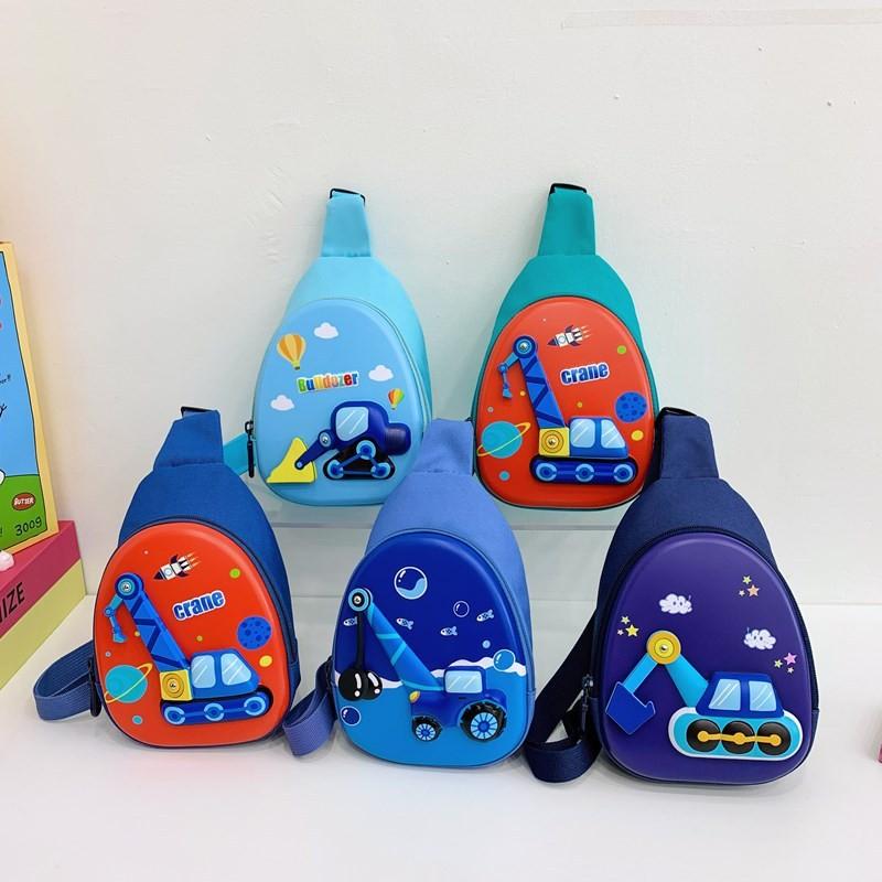 Kids Cartoon Shoulder Bag With Polyester Lining For Daily Use Boys Girls