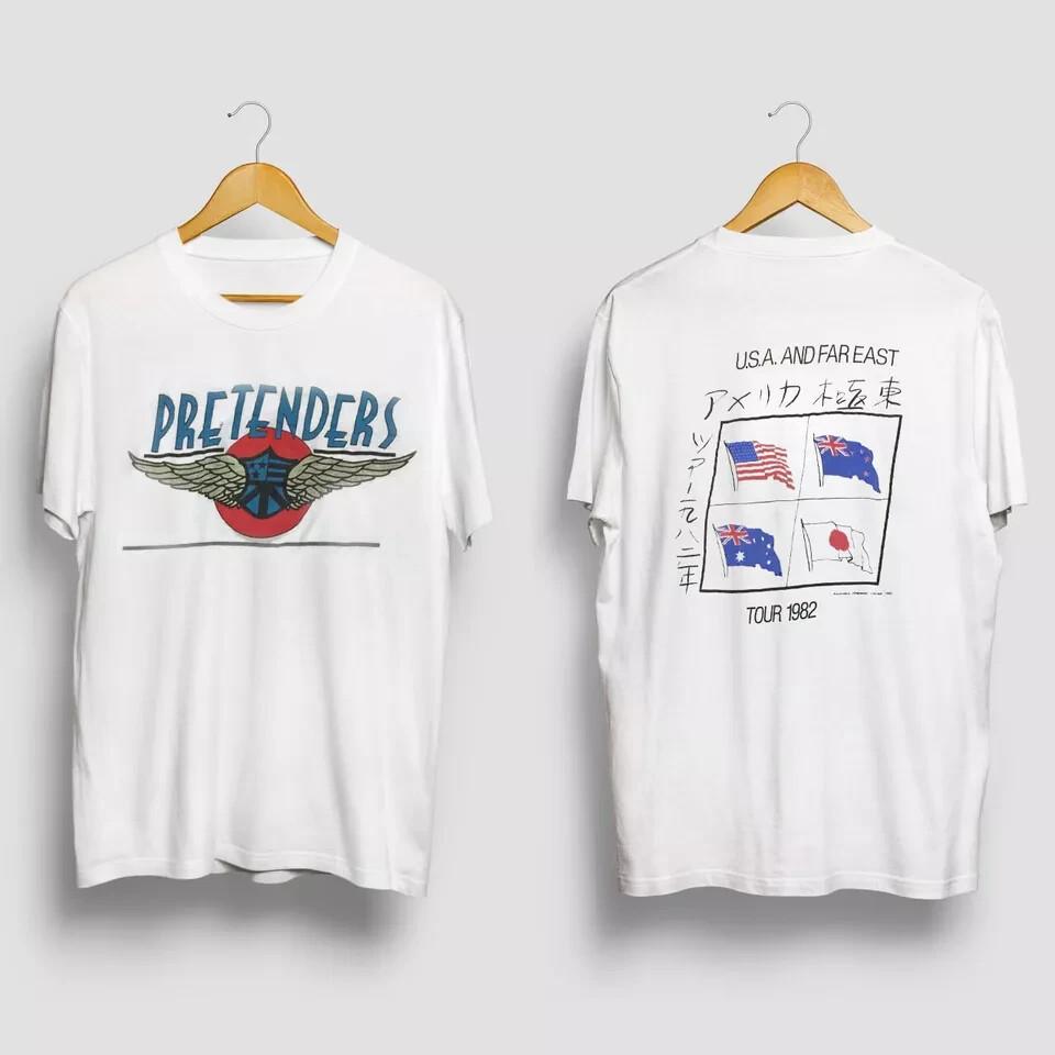

Remake THE PRETENDERS198 wbr/ 2 usa and far east tour concert t shirt Size S4XL Unisex T-Shirt XL