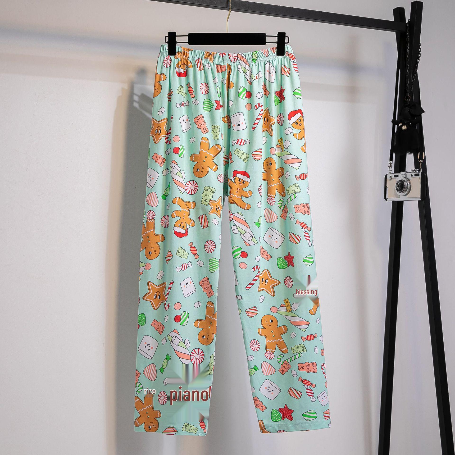 

Plus Size Women s Cute Cartoon Sleepwear Long Pants - Casual Pure Cotton Loose Fit 3XL