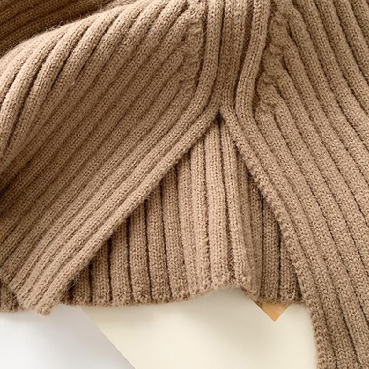Knit Scarf Cap for Women Solid Color Hooded Shawl Winter Windproof Neckwrap Hat