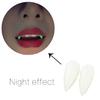 2Pcs Fake Luminous Vampire Teeth Fangs Dentures Halloween Cosplay Party Favors
