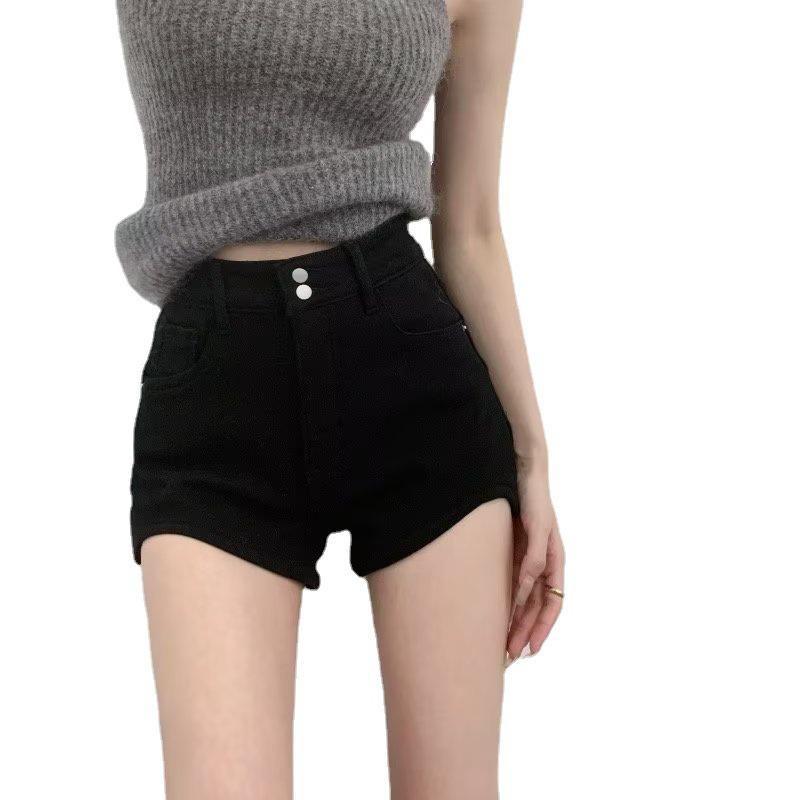 Trendy Light Color Women's Jeans: Spring/Autumn Super Short, Natural Waist, Zipper Closure.