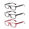 Turezing 3 Pack Reading Glasses For Women Man Rectangular Print Flower Frame Spring Hinge Reader Eyewear