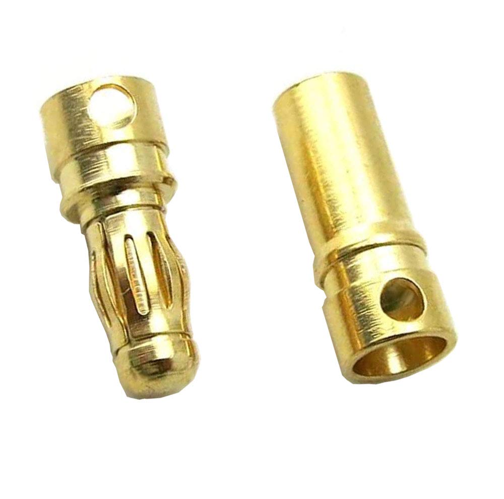 3.5mm Gold Connectors, MaleFemale Plugs for ESC Motors (100 Pairs)