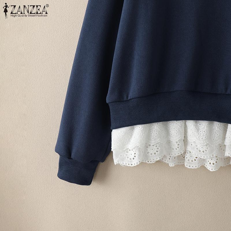 ZANZEA Womens Casual Pullover and Pants Loose Two Piece Suit Sets