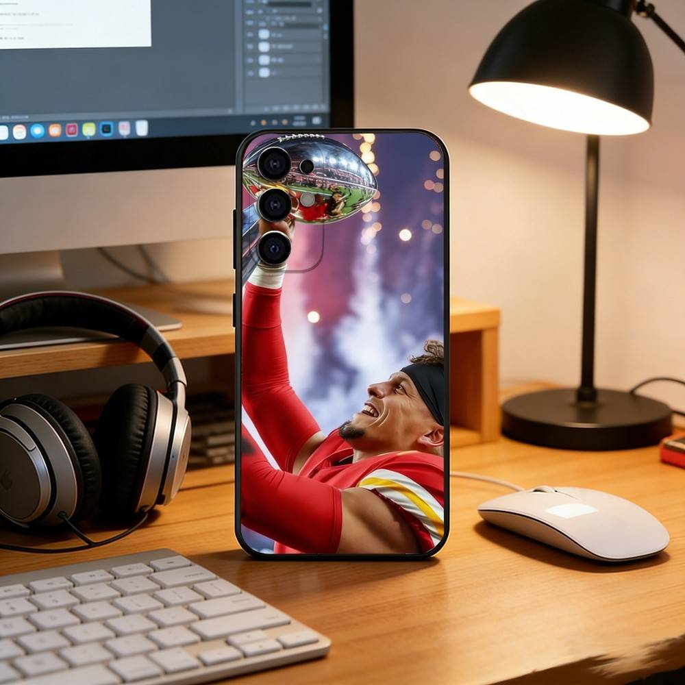 Patrick Mahomes Phone Case Black Silicone Soft For Samsung S25,S24,S21,S22,S23,S30,Ultra,S20,Plus,Fe,Lite