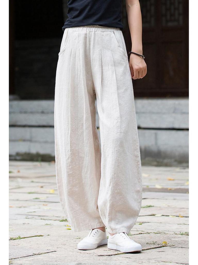 Women's Spring/Summer Zen Retro Cotton Linen Lantern Pants