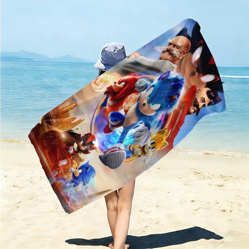 1Pc Sonic Adventure Team Sonic Beach Towel Microfiber Beach Towel Thin Absorbent For Beach Swimming Yoga Bath Sports 0917237