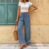 New 2026 Casual Drawstring Hollow Loose Wide-Leg Trousers
